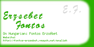 erzsebet fontos business card